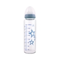 Glass Feeding Bottle with anti-colic nipple 240 ml. / Blue Stars